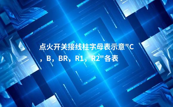 点火开关接线柱字母表示意"C，B，BR，R1，R2"各表